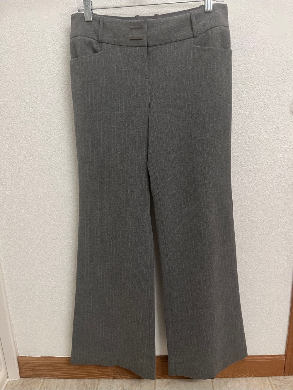 The Limited Gray Pinstripe Boot-Cut Dress Pants